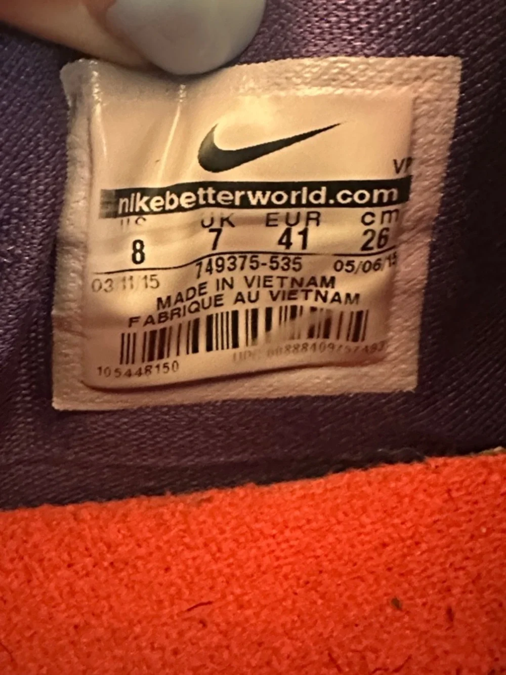 Nike Women’s Purple Knit Athletic Sneakers with Green Accents